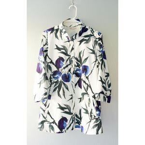 Beau Chemise Evelyn & Arthur Plum Floral Print Long Sleeve Tunic Top
